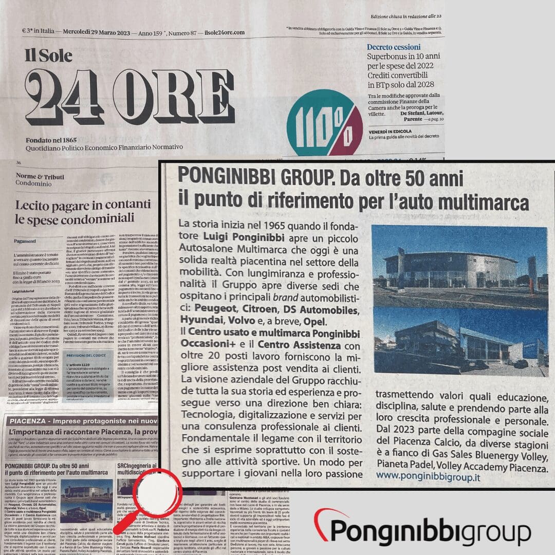 Ponginibbi group su il sole 24 ore